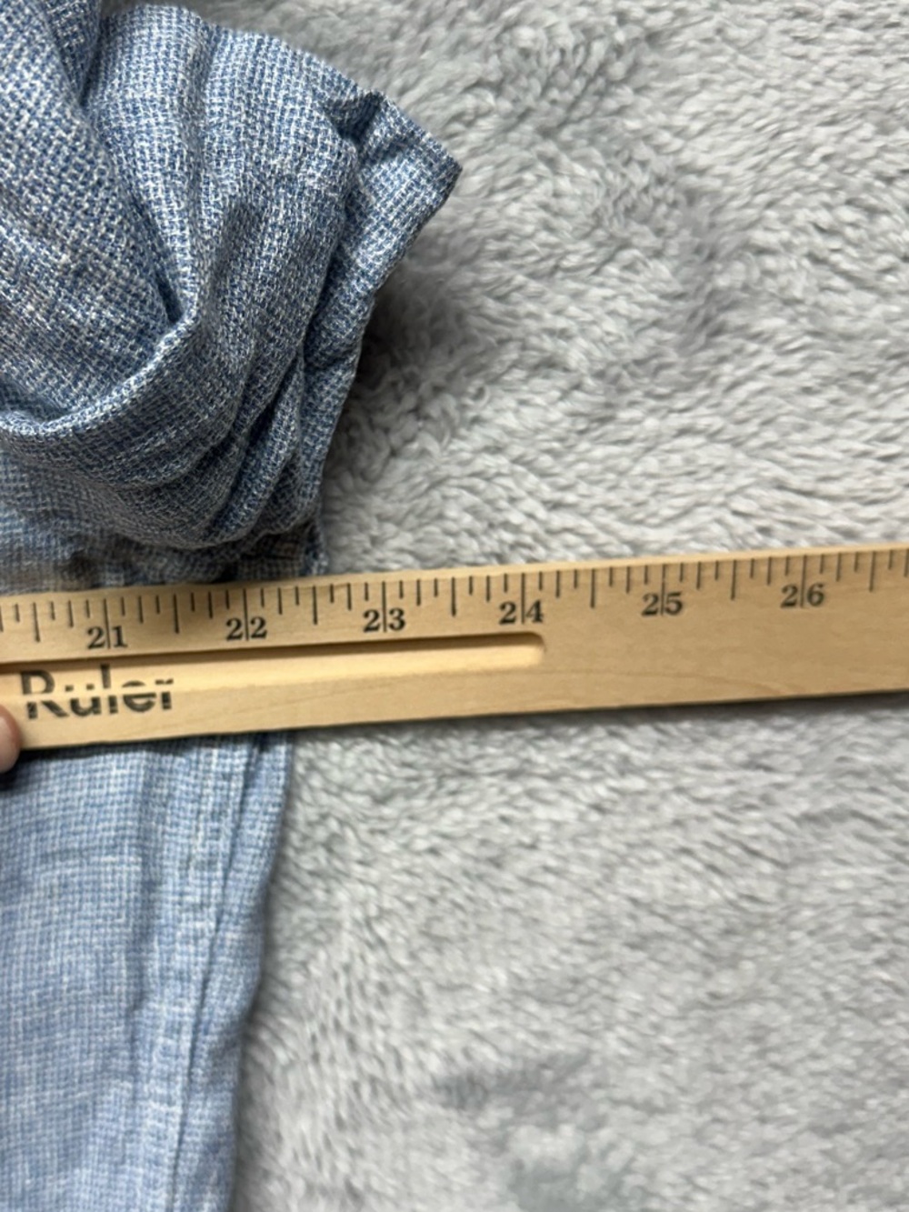 Faherty Linen Short Sleeve Button Up Shirt Blue Textured Pocket Top Size Large - Picture 7 of 8